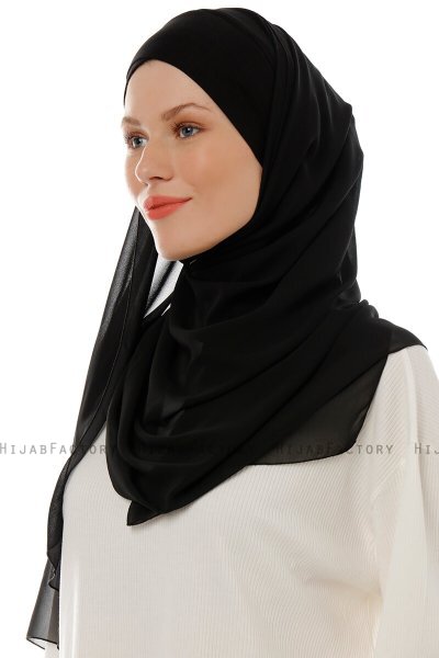 Alara Cross - Hijab Chiffon One Piece Nero