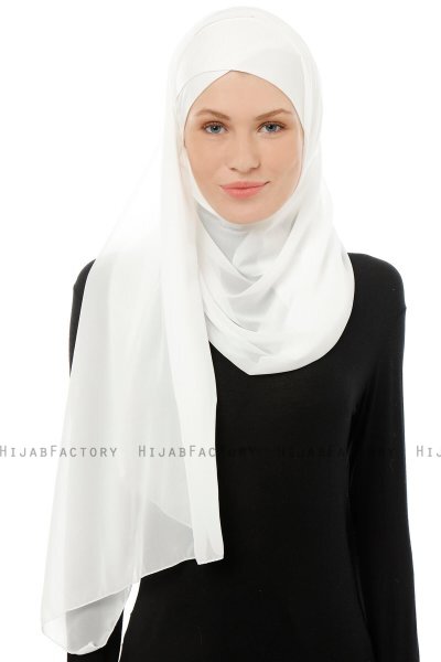 Alara Cross - Hijab Chiffon One Piece Creme