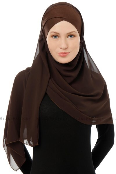 Alara Cross - Hijab Chiffon One Piece Marrone