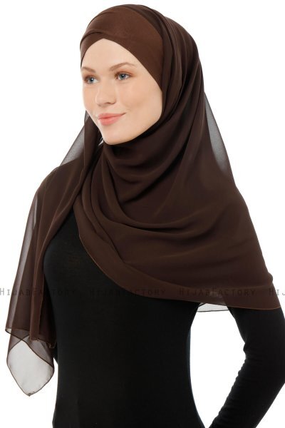 Alara Cross - Hijab Chiffon One Piece Marrone