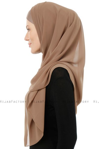 Alara Cross - Hijab Chiffon One Piece Taupe Scuro