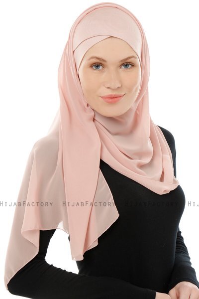 Alara Cross - Hijab Chiffon One Piece Rosa Antico