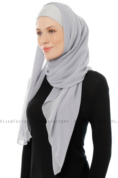 Alara Cross - Hijab Chiffon One Piece Grigio Chiaro
