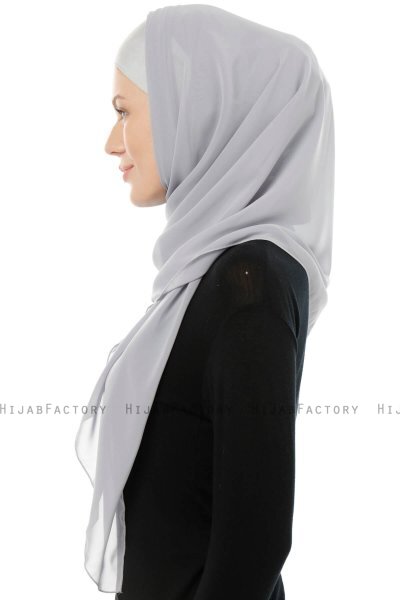 Alara Cross - Hijab Chiffon One Piece Grigio Chiaro