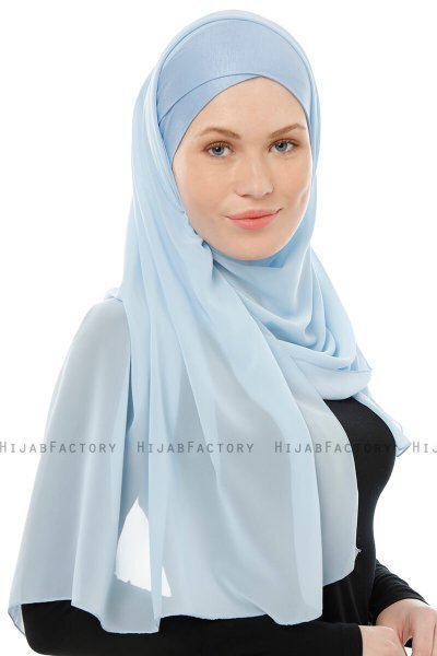Alara Cross - Hijab Chiffon One Piece Azzurro