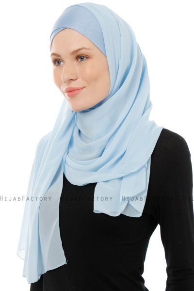 Alara Cross - Hijab Chiffon One Piece Azzurro