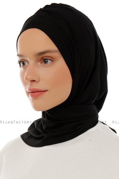 Isra Plain - Hijab One-Piece Viscosa Nero