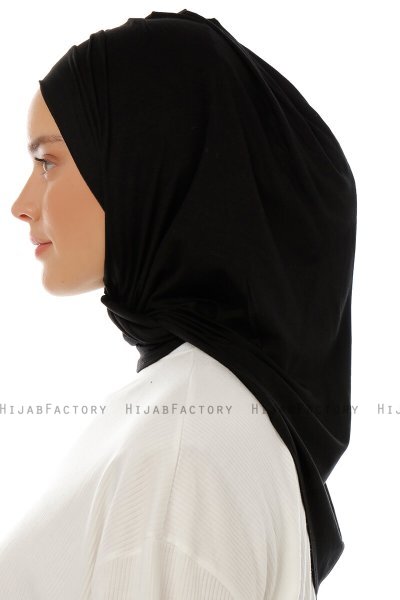 Isra Plain - Hijab One-Piece Viscosa Nero