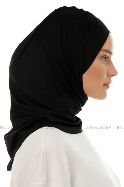 Isra Plain - Hijab One-Piece Viscosa Nero