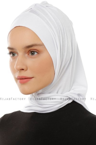 Isra Plain - Hijab One-Piece Viscosa Bianca
