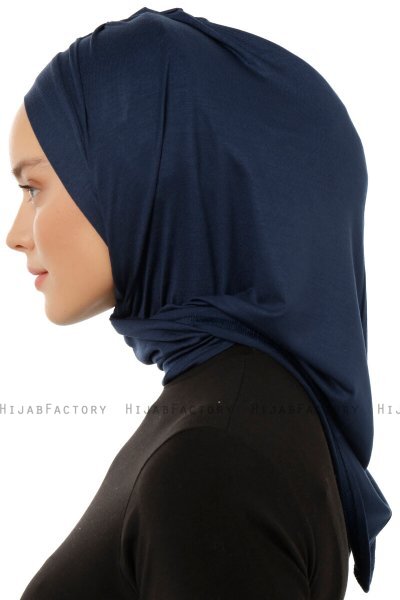 Isra Plain - Hijab One-Piece Viscosa Blu Navy