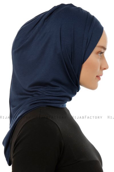 Isra Plain - Hijab One-Piece Viscosa Blu Navy