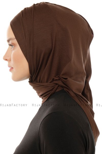 Isra Plain - Hijab One-Piece Viscosa Marrone