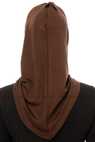 Isra Plain - Hijab One-Piece Viscosa Marrone