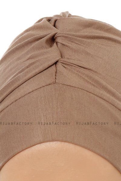 Isra Plain - Hijab One-Piece Viscosa Taupe Scuro