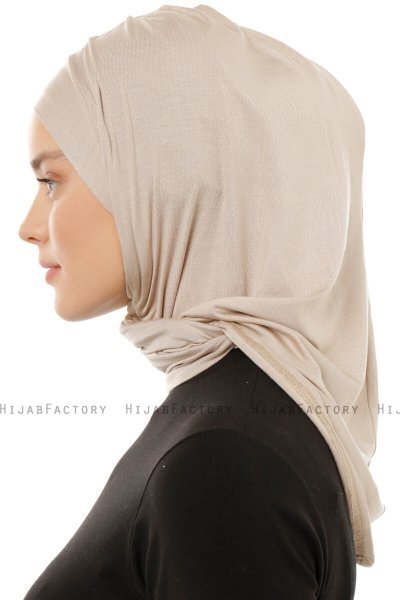 Isra Plain - Hijab One-Piece Viscosa Taupe Chiaro
