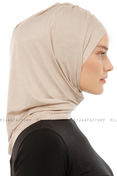 Isra Plain - Hijab One-Piece Viscosa Taupe Chiaro