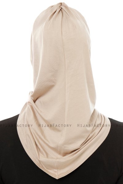 Isra Plain - Hijab One-Piece Viscosa Taupe Chiaro