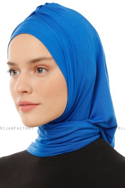 Isra Plain - Hijab One-Piece Viscosa Blu