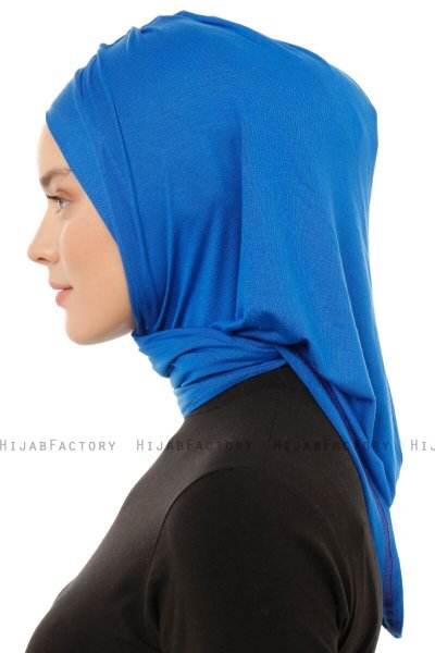 Isra Plain - Hijab One-Piece Viscosa Blu