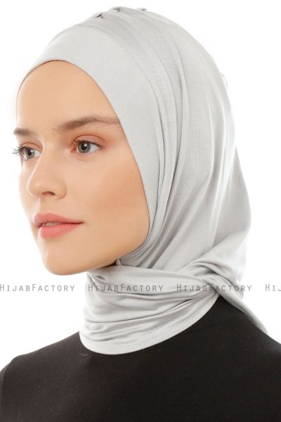 Isra Plain - Hijab One-Piece Viscosa Grigio Chiaro