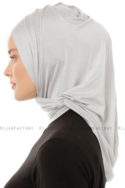 Isra Plain - Hijab One-Piece Viscosa Grigio Chiaro