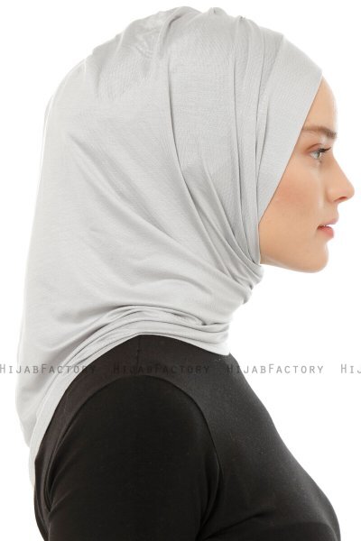 Isra Plain - Hijab One-Piece Viscosa Grigio Chiaro