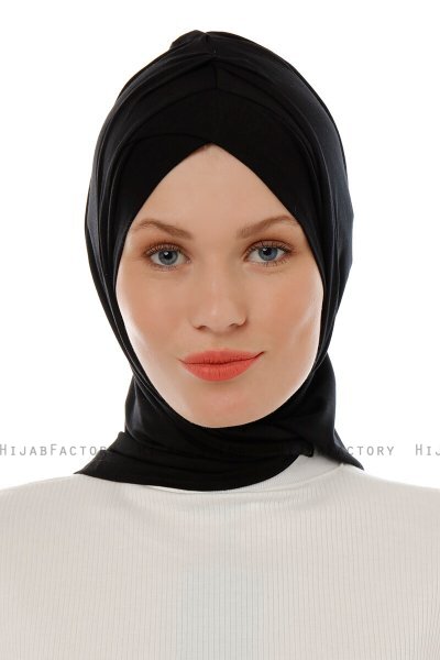 Isra Cross - Hijab One-Piece Viscosa Nero