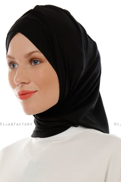 Isra Cross - Hijab One-Piece Viscosa Nero