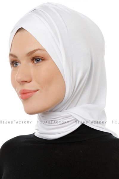 Isra Cross - Hijab One-Piece Viscosa Bianca