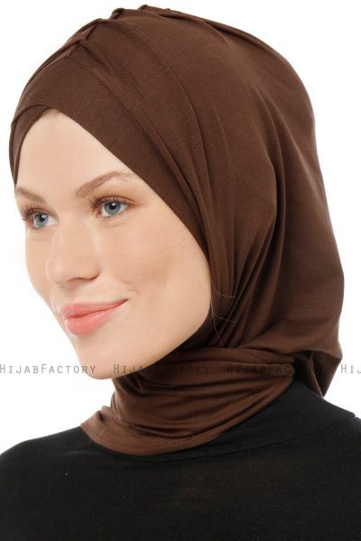 Isra Cross - Hijab One-Piece Viscosa Marrone