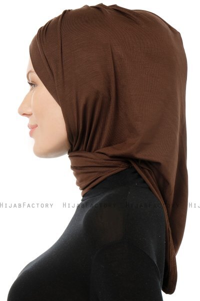 Isra Cross - Hijab One-Piece Viscosa Marrone