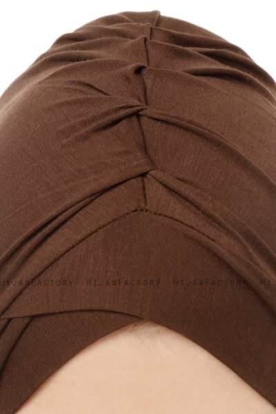 Isra Cross - Hijab One-Piece Viscosa Marrone
