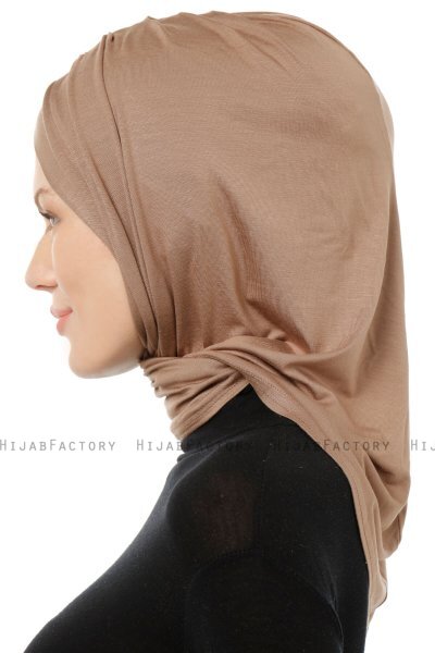 Isra Cross - Hijab One-Piece Viscosa Taupe Scuro