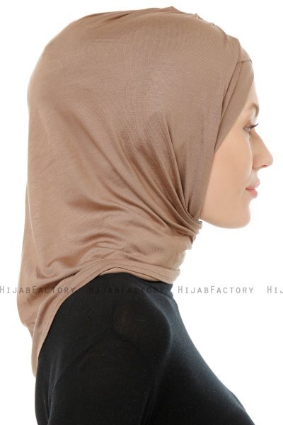 Isra Cross - Hijab One-Piece Viscosa Taupe Scuro