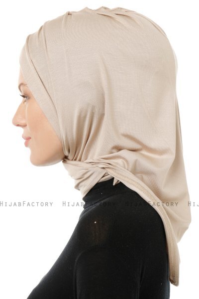 Isra Cross - Hijab One-Piece Viscosa Taupe Chiaro