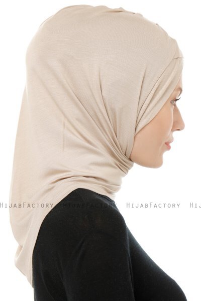 Isra Cross - Hijab One-Piece Viscosa Taupe Chiaro