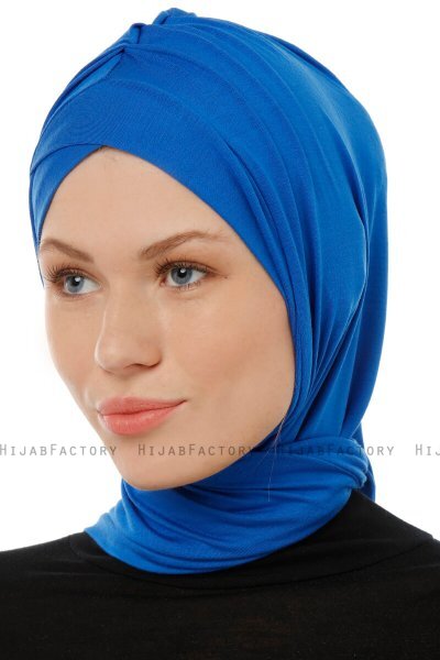 Isra Cross - Hijab One-Piece Viscosa Blu