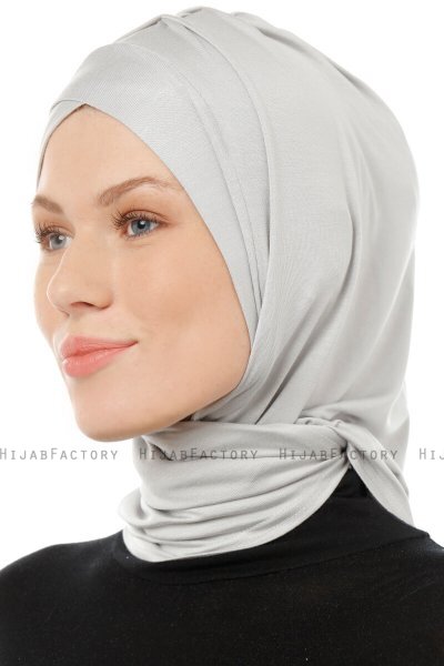 Isra Cross - Hijab One-Piece Viscosa Grigio Chiaro