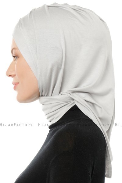 Isra Cross - Hijab One-Piece Viscosa Grigio Chiaro