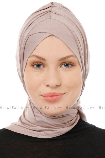 Isra Cross - Hijab One-Piece Viscosa Grigio Pietra