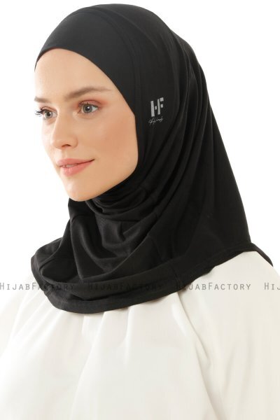 Hanfendy Plain Logo - Hijab One-Piece Nero
