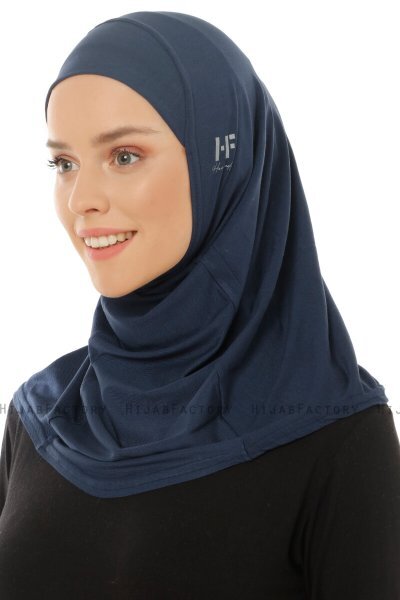 Hanfendy Plain Logo - Hijab One-Piece Blu Navy