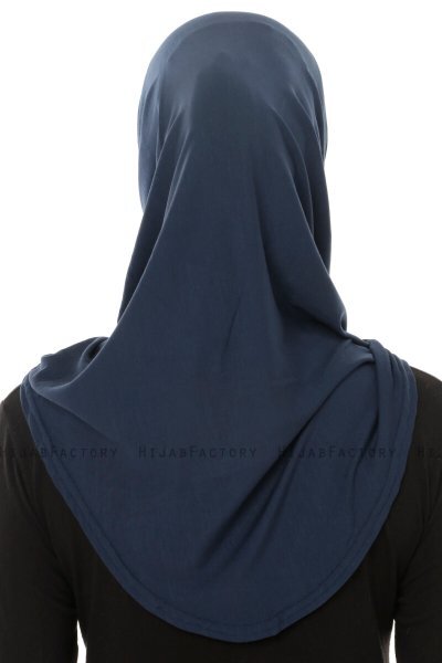 Hanfendy Plain Logo - Hijab One-Piece Blu Navy