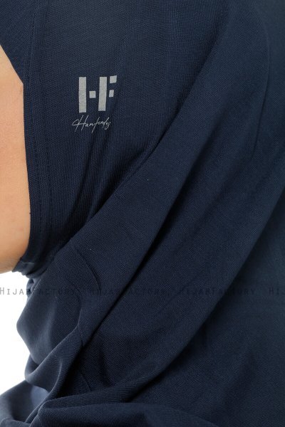 Hanfendy Plain Logo - Hijab One-Piece Blu Navy
