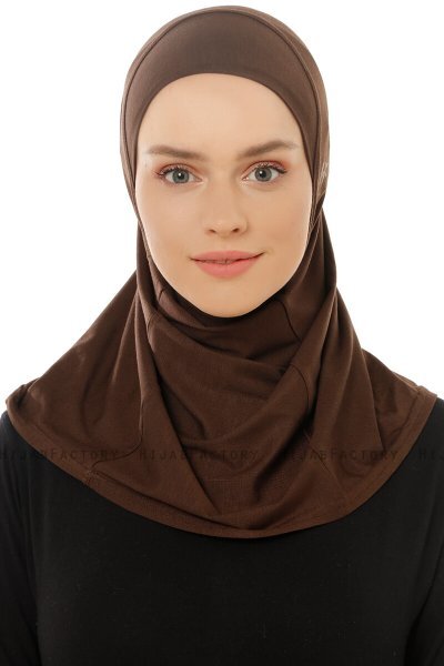 Hanfendy Plain Logo - Hijab One-Piece Marrone