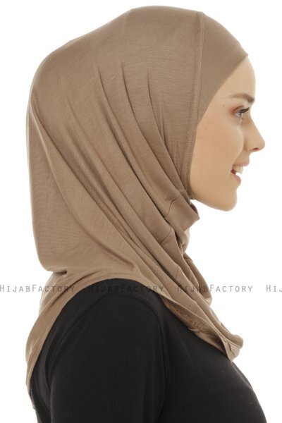 Hanfendy Plain Logo - Hijab One-Piece Taupe Scuro