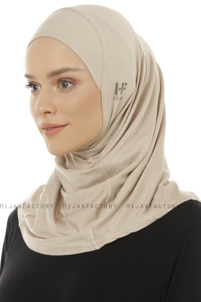 Hanfendy Plain Logo - Hijab One-Piece Taupe Chiaro