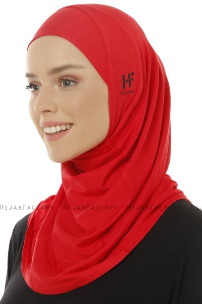 Hanfendy Plain Logo - Hijab One-Piece Rosso