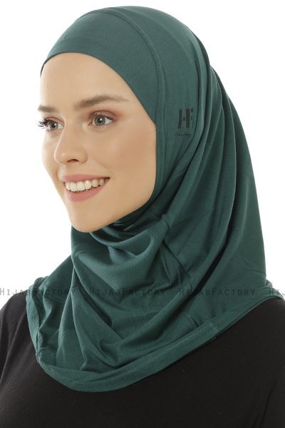 Hanfendy Plain Logo - Hijab One-Piece Verde Scuro